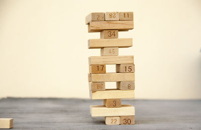 Close-up of stuffed toy on wooden table