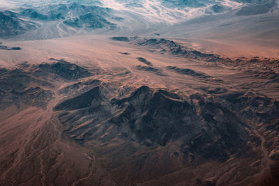 High angle view of dramatic landscape