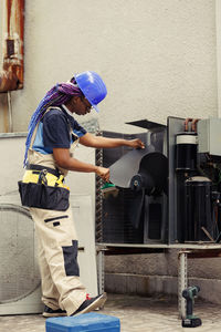 Man working at construction site