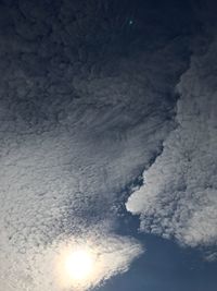 Close-up of vapor trail in sky