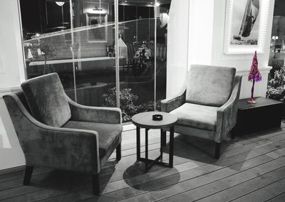 Empty chairs and tables