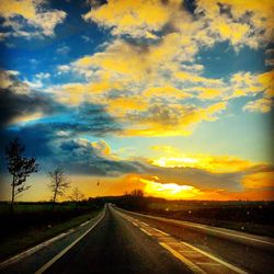 Country road at sunset