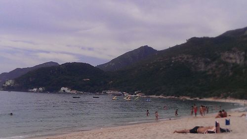 Tourists enjoying at beach