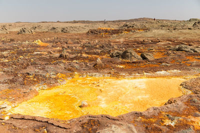 Scenic view of barren landscape against sky