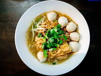 High angle view of meal served in plate