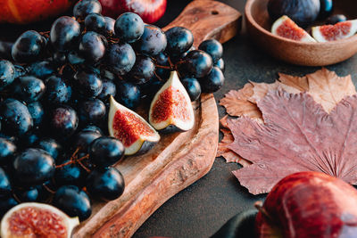 High angle view of fruit on table