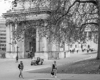 People on street in city