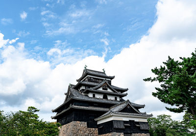 Low angle view of traditional building against sky