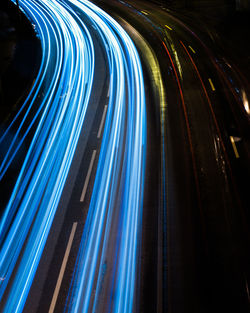 Light trails at night