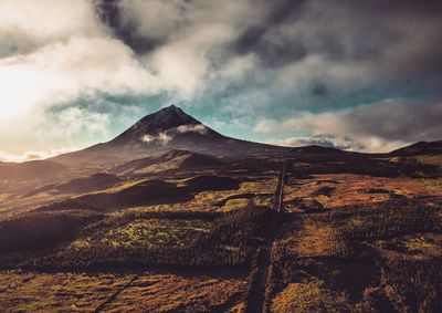 Scenic view of mountains against sky