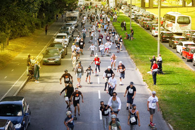 People on road