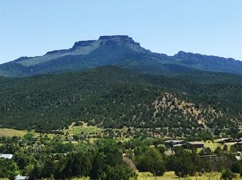 Scenic view of mountains against clear sky