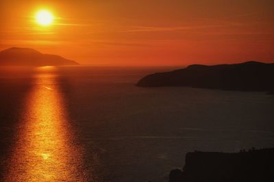 Scenic view of sea at sunset