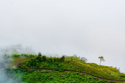 Scenic view of land against sky