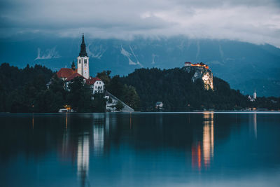 Reflection of building on water