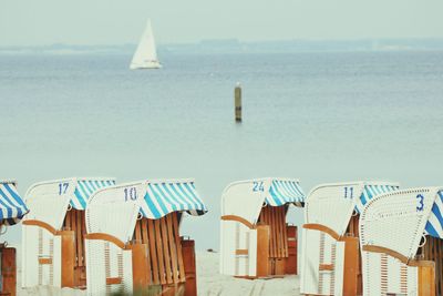 Hooded beach chairs at beach