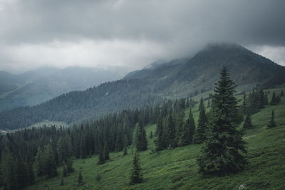 Scenic view of mountains against sky