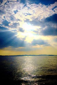 Scenic view of sea at sunset