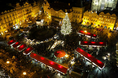 Illuminated city at night