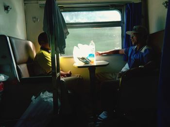 People sitting in train