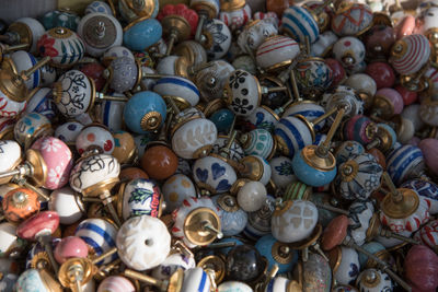 Full frame shot of objects for sale in market