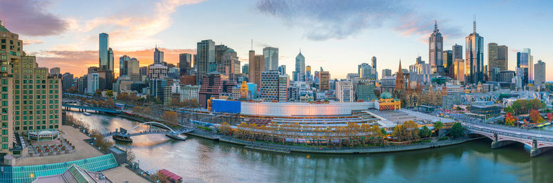 Panoramic view of buildings against sky