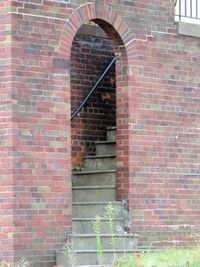 Low angle view of brick wall