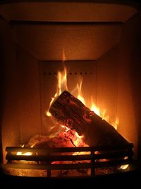 Wood burning in fireplace