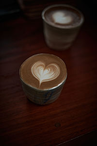 Coffee cup on table