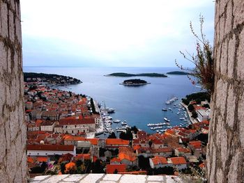 Scenic view of calm sea against cloudy sky