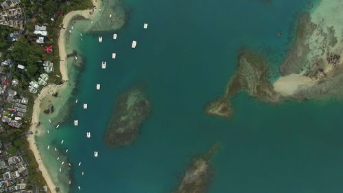 High angle view of beach