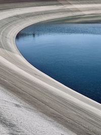 High angle view of car on road