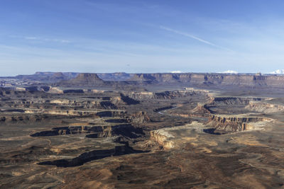 Aerial view of landscape against cloudy sky