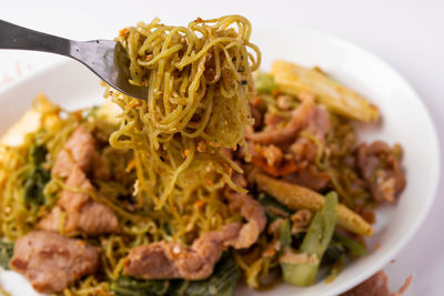 Close-up of meal served in plate