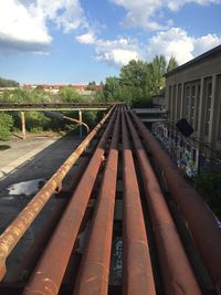 Railroad tracks against sky