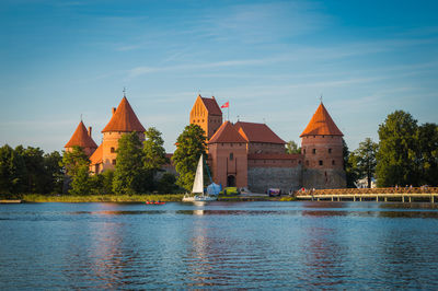 View of lake with a castle inside