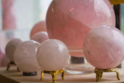 Close-up of eggs on table