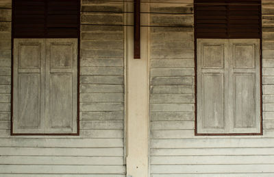 Closed door of old building