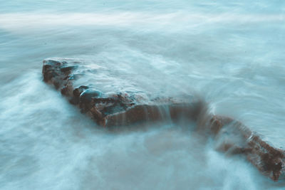 High angle view of waves in sea