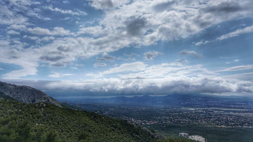 High angle view of landscape against sky