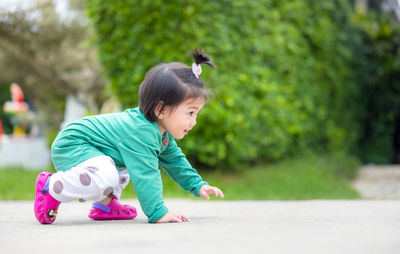 Cute girl playing