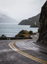 Road by sea against sky