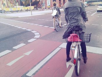 People walking on road