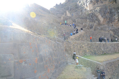 Tourists on mountain