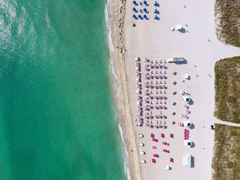 Aerial view of beach on sunny day