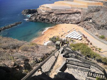 High angle view of beach