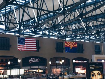 Low angle view of american flag