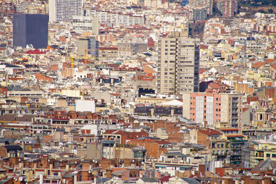 High angle view of townscape, barcelona