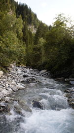 Scenic view of river flowing through rocks