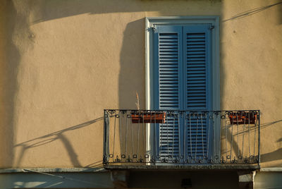Closed door of balcony